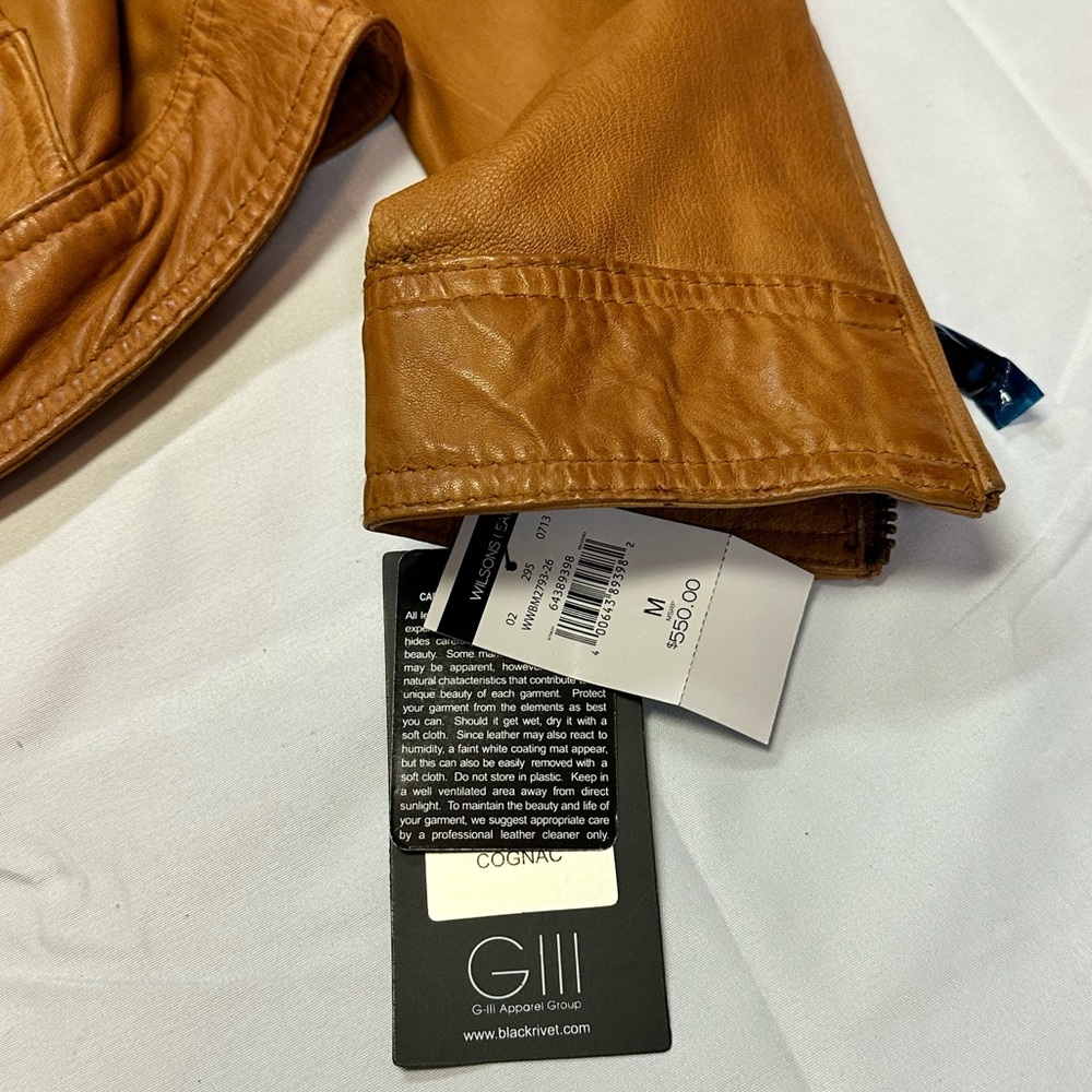 Black Rivet Cognac Tailored Leather Jacket | Pockets | Collar Ladies Size M NWT - Picture 13 of 15